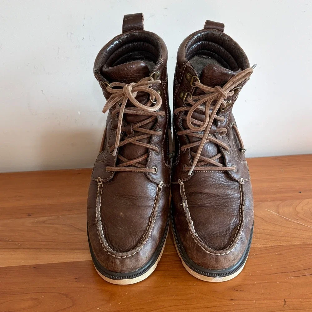 Sperry Top-Sider Mens STS14151 Waterproof Leather Moc Toe Boots Brown 10.5M